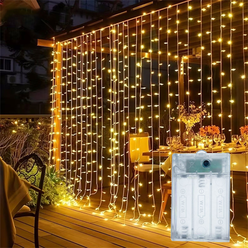 Led Fairy String Lights - Cortina de Luzes LED de 3/6m,