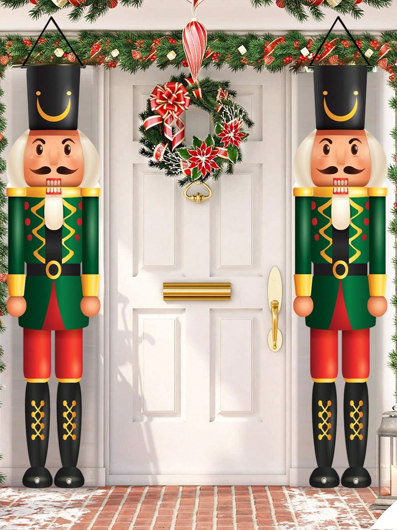 Nutcracker Figurine - Banner de Natal para Varanda com