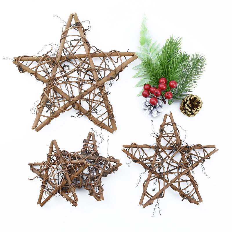 Christmas Wreath Fake - Flores Artificiais para Parede, Rattan Star