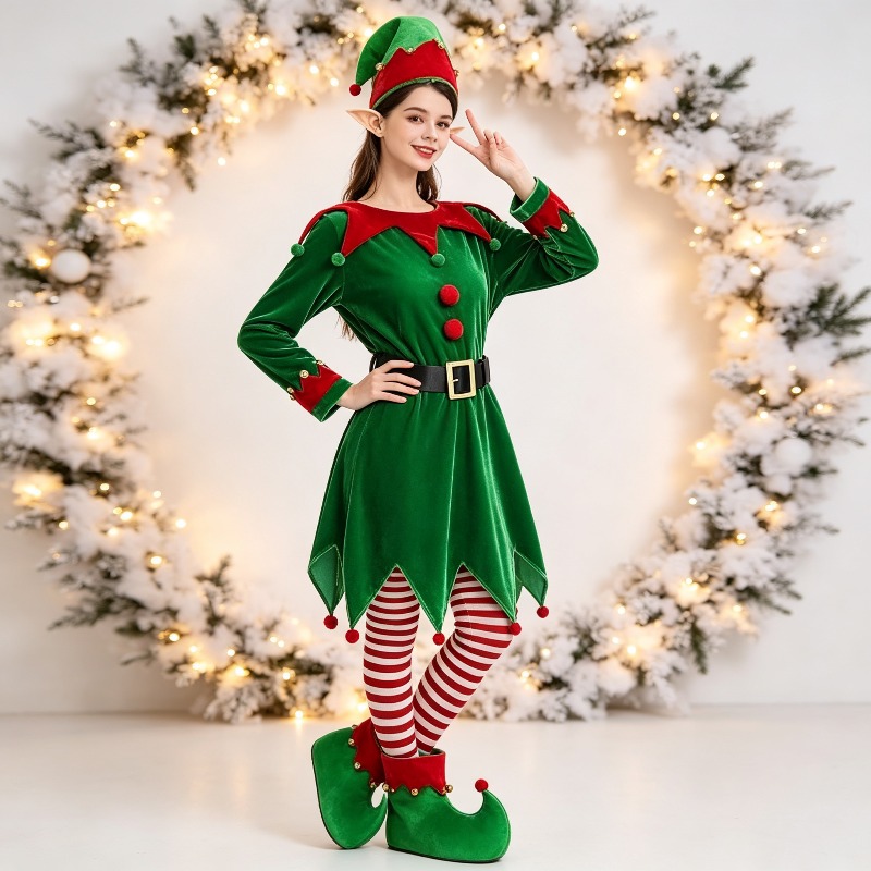 Fantasia de Elfo Verde de Nata - Elf Costume Christmas avaliação e preço