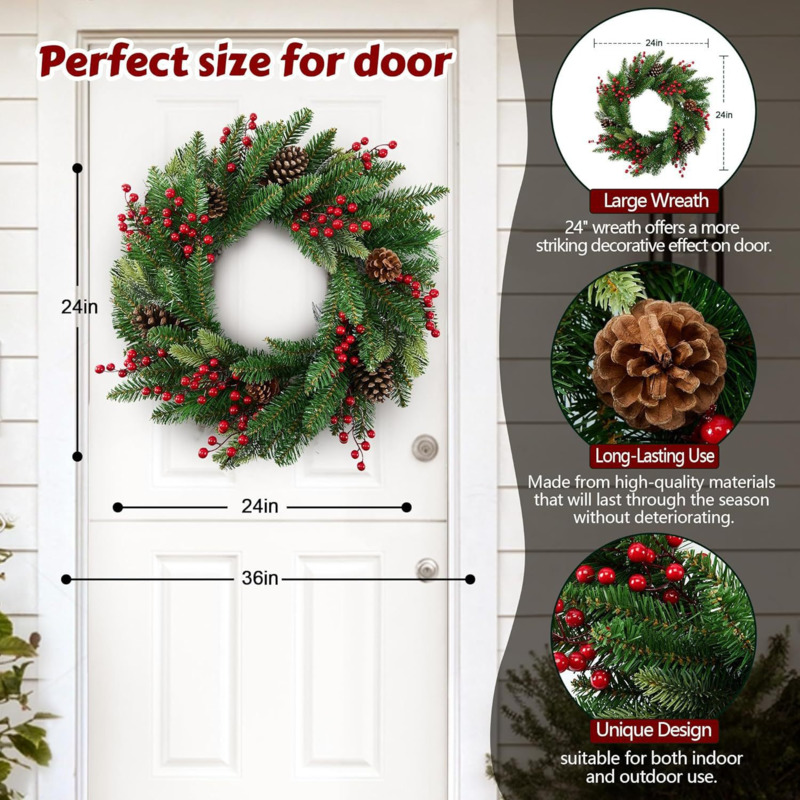 Guirlanda de Natal Artificial  - Christmas Wreath Fake avaliação e preço