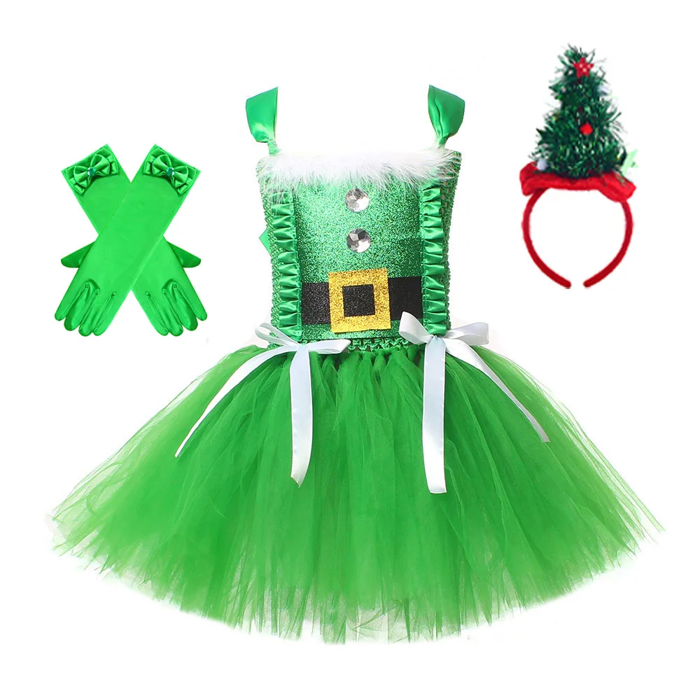 Natal crianças tutu vestido re - Elf Costume Christmas avaliação e preço