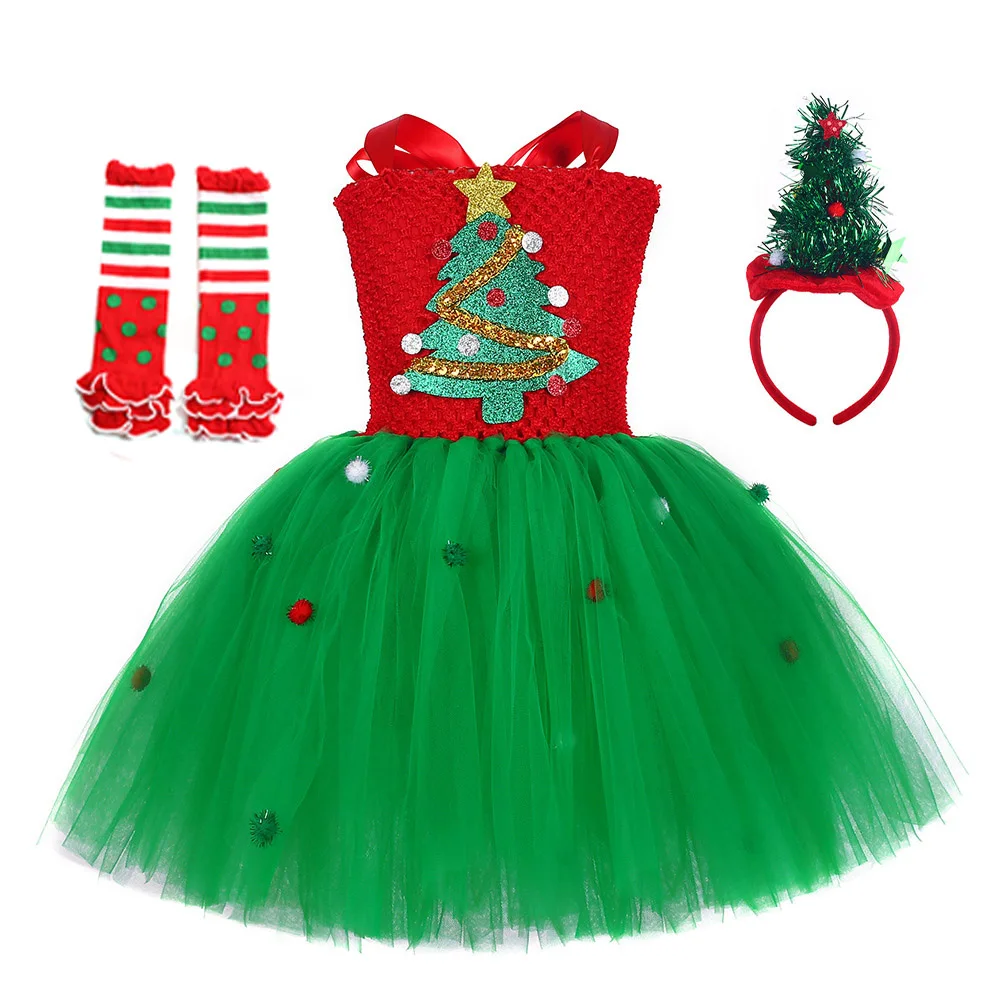 Natal crianças tutu vestido re - Elf Costume Christmas avaliação e preço